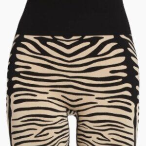 Wolford Aurora Zebra print stirrup black and beige leggings, size L